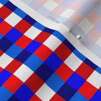 Patriotic July Checkers 1/2" red white blue check