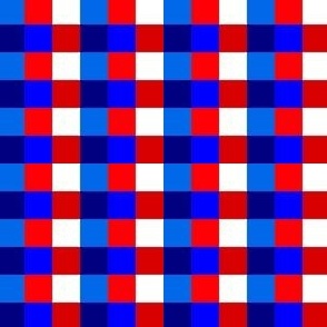 Patriotic July Checkers 1/2" red white blue check