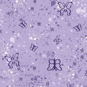 Lavender Purple and White Butterflies - Small