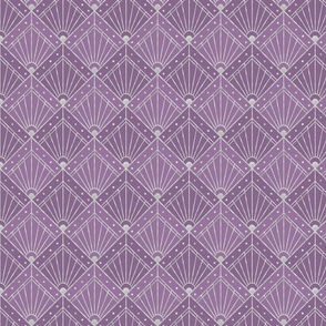 S Classic Art Deco Pattern with Elegant Lavender and Silver Geometric Rhombus Design