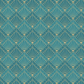 S art deco teal turquoise gold 