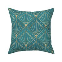 M turquoise gold   art deco teal 