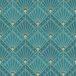M turquoise gold   art deco teal 