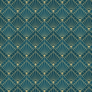 S teal gold art deco turquoise 