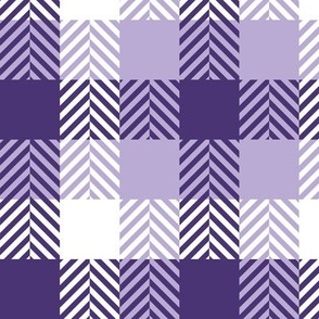 Purple, Lavender and White Buffalo Plaid Pattern - Medium Scale