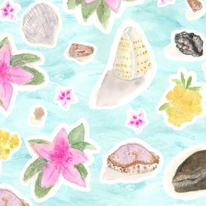 Treasure Trove - Shell Combing and Beach Flowers - Large Scale