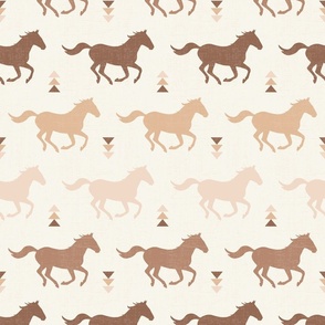 Running Horses Silhouette Rainbow in Neutral Brown/ off white (M)

