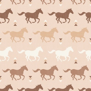Running Horses Silhouette in Neutral Brown/ Light Pink (M)
