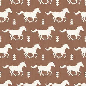 Running Horses Silhouette in Neutral Brown/ Off White (M)
