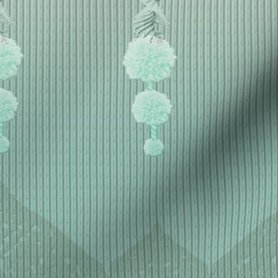 L-Macrame-Inspired Gradient Wallpaper with Water Lilies and Pompoms