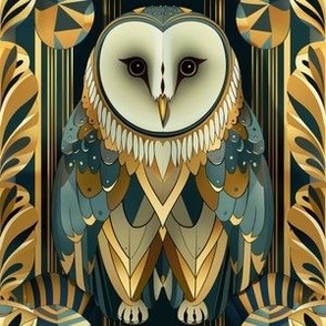 owl golden turquoise 