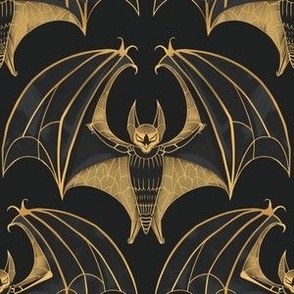 golden art deco bat