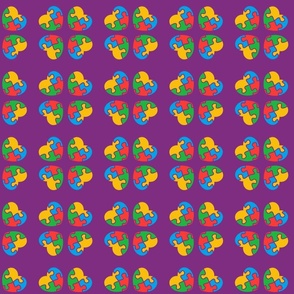 Purple Autism puzzle heart pattern