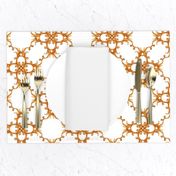 Baroque golden elements ornamental pattern. Middle scale #1