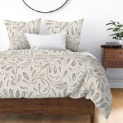 Modern Leaves Large Scale Taupe