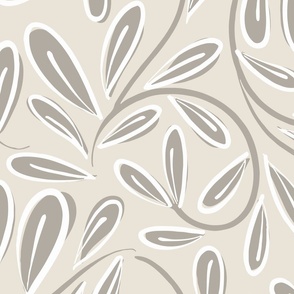 Modern Leaves Large Scale Taupe