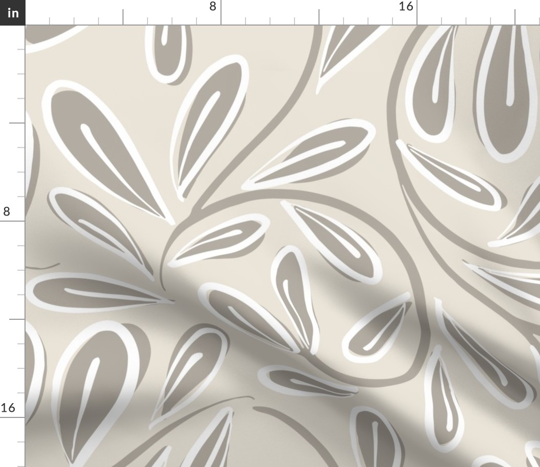 Modern Leaves Large Scale Taupe