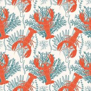 Cute Lobsters Fabric, Wallpaper and Home Decor