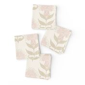 Aurelia Floral woodblock preppy grandmillenial Creme light pink tan