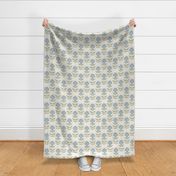 Aurelia Floral Creme muted blue sage green