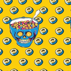 Skull Bowl Cereal Pop Art