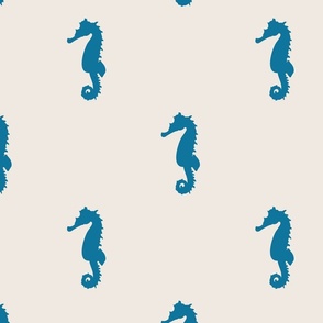 (M) Seahorse With a Curly Tail in Teal Blue