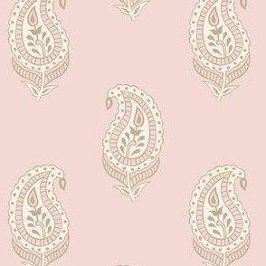 Zoey Paisley Pale Pink creme tan