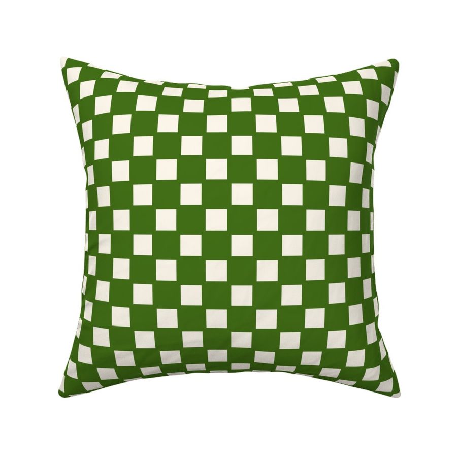 Bright chartreuse green check - Kitsch Christmas Ichimatsu checker