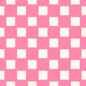 Bright pink check - Kitsch Christmas Ichimatsu checker 