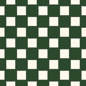 Dark green check - Kitsch Christmas Ichimatsu checker 