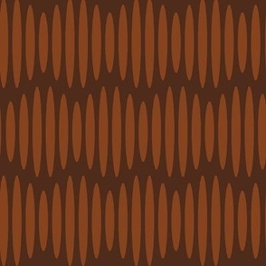 Whimsical Waves // large print // Boho Chocolate Brown Textured Wavy Horizontal Stripes on Dark Brown