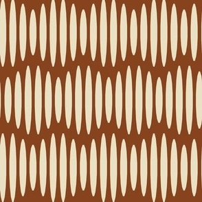 Whimsical Waves // large print // Boho Creamy White Textured Wavy Horizontal Stripes on Chocolate Brown