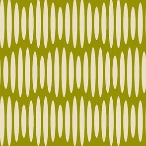 Whimsical Waves // large print // Boho Creamy White Textured Wavy Horizontal Stripes on Olive Green