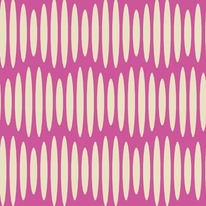 Whimsical Waves // large print // Boho Creamy White Textured Wavy Horizontal Stripes on Hot Pink