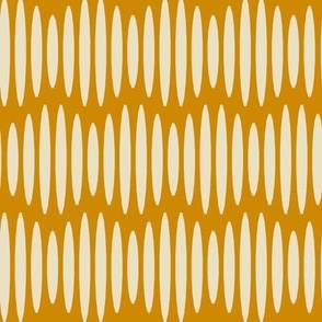Whimsical Waves // large print // Boho Creamy White Textured Wavy Horizontal Stripes on Golden Yellow
