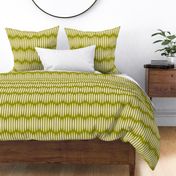 Whimsical Waves // x-large print // Boho Creamy White Textured Wavy Horizontal Stripes on Olive Green