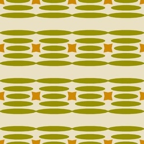 Starlit Rhythms // large print // Playful Olive Green Textured Horizontal Stripes and Stylized Stars on Creamy White