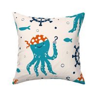 Pirate Octopus white turquoise