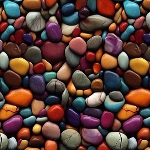 colorful pebbles and rocks
