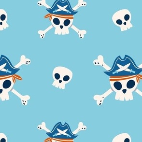 Pirate Skull baby blue