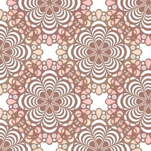 abstract floral african ornament beige white