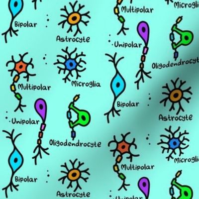 Simple Types of Neurons Labeled Green