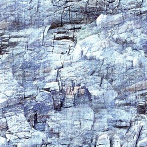 Large Geological stone abstract with faux woven texture pale blue and white hues with a touch of black