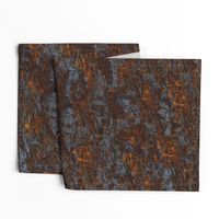 Large Geological stone abstract with faux woven texture withearthy brown and denim blue hues