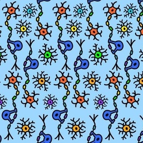 Busy Simple Neurons Blue