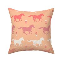 Running Horses Silhouette in Coral Pink/ Peach Fuzz (M)
