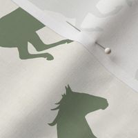 Running Horses Silhouette Rainbow in Forest Green/ Off White (M)