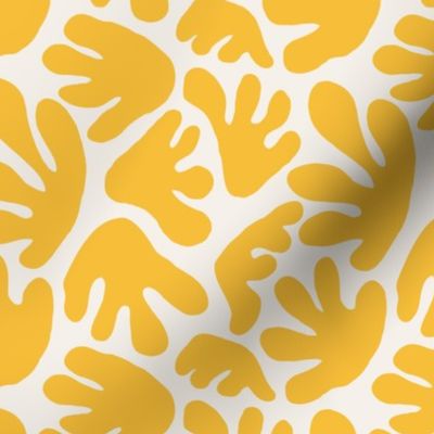 Small - bright yellow organic beach shapes, playful sunny hand drawn  abstract shapes