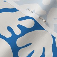 Small - organic Mediterranean abstract shapes in blue and white, playful retro abstract shapes