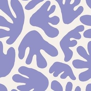 Small - organic abstract hand drawn shapes - retro beach shapes in lilac and white